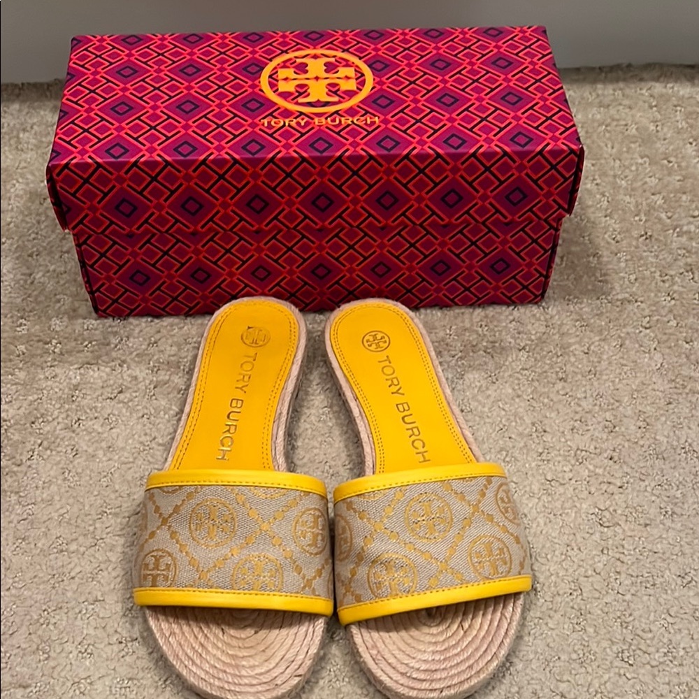 Tory Burch T Monogram espadrille slides